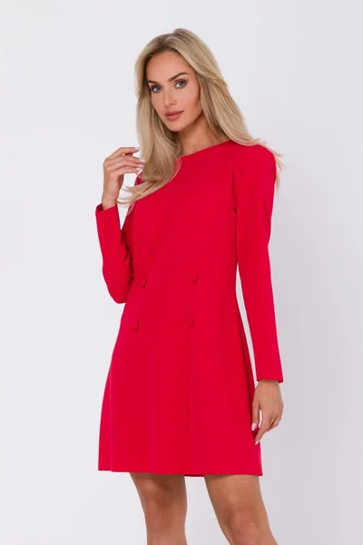 Dámské červené šaty s mírně rozšířenou sukní Moe