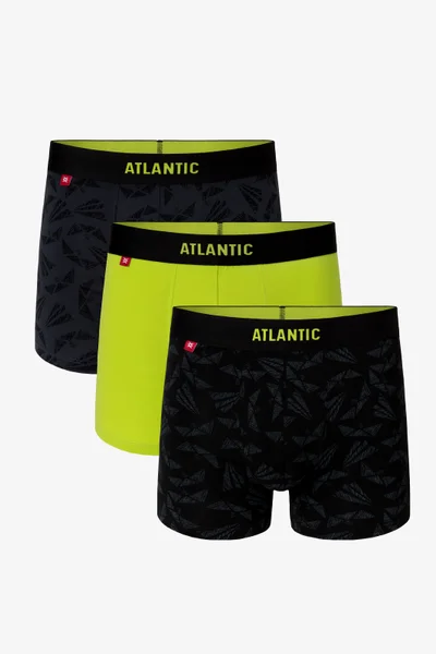 Balíček Pánských Boxerek ATLANTIC - grafit - lime - sportovní