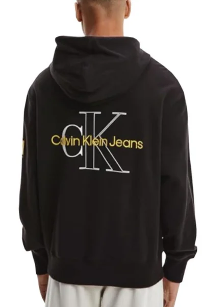 Klasická bavlněná pánská černá mikina s logem Calvin Klein Jeans