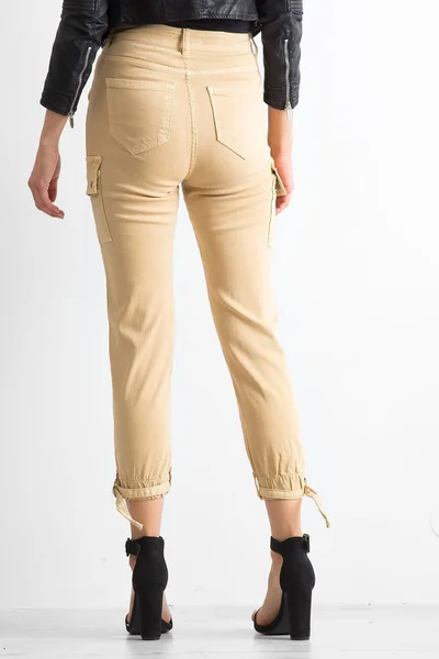 Béžové dámské kalhoty s kapsami FPrice