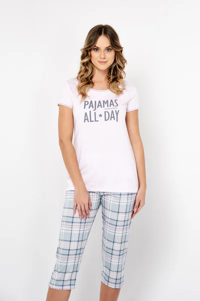 Dvoudílné dámské pyžamo Italian Fashion modro-bílé