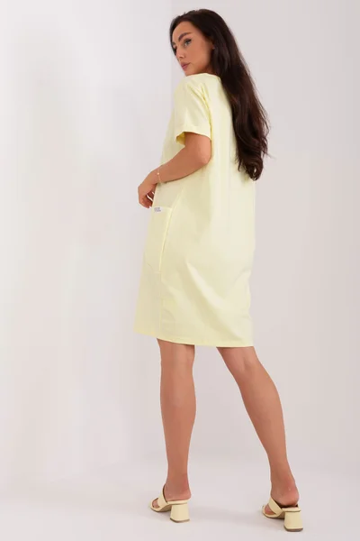 Světle žluté lehké domácí dámské šaty FPrice