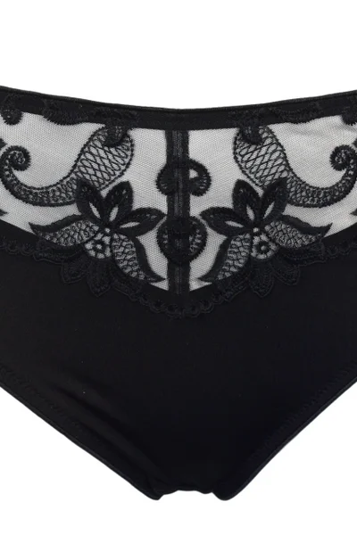 Černé luxusní kalhotky s vyšívanou krajkou Felina 81006