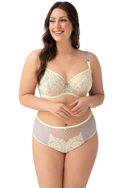 Plus size světle žlutá dámská krajková podprsenka Gorsenia