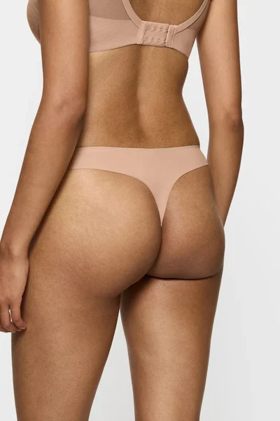 Dámská bezešvá tanga Brown Smart - Triumph