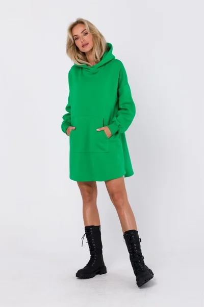 Zelené dámské mikinové bavlněné šaty Moe