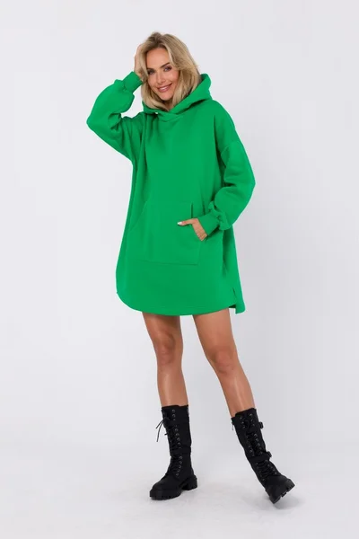 Zelené dámské mikinové bavlněné šaty Moe