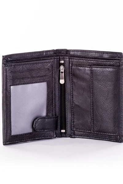 Pánská černá kožená peněženka s prošíváním FPrice