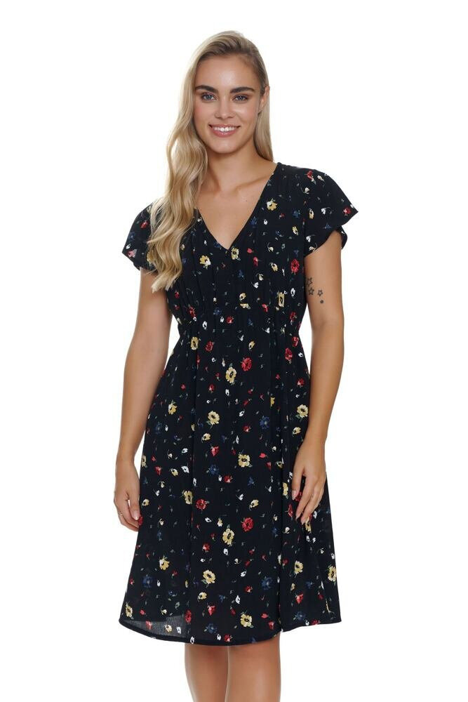 Černá těhotenská vzorovaná noční košilka dn-nightwear, XL i43_80809_2:_3:XL_