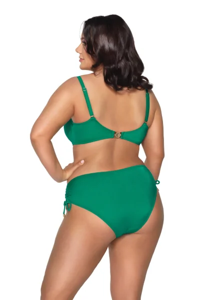 Tmavě zelená lesklá plavková podprsenka AVA SWIMWEAR plus size