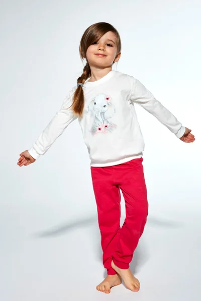 Červeno-bílé pyžamo pro dívky Cornette