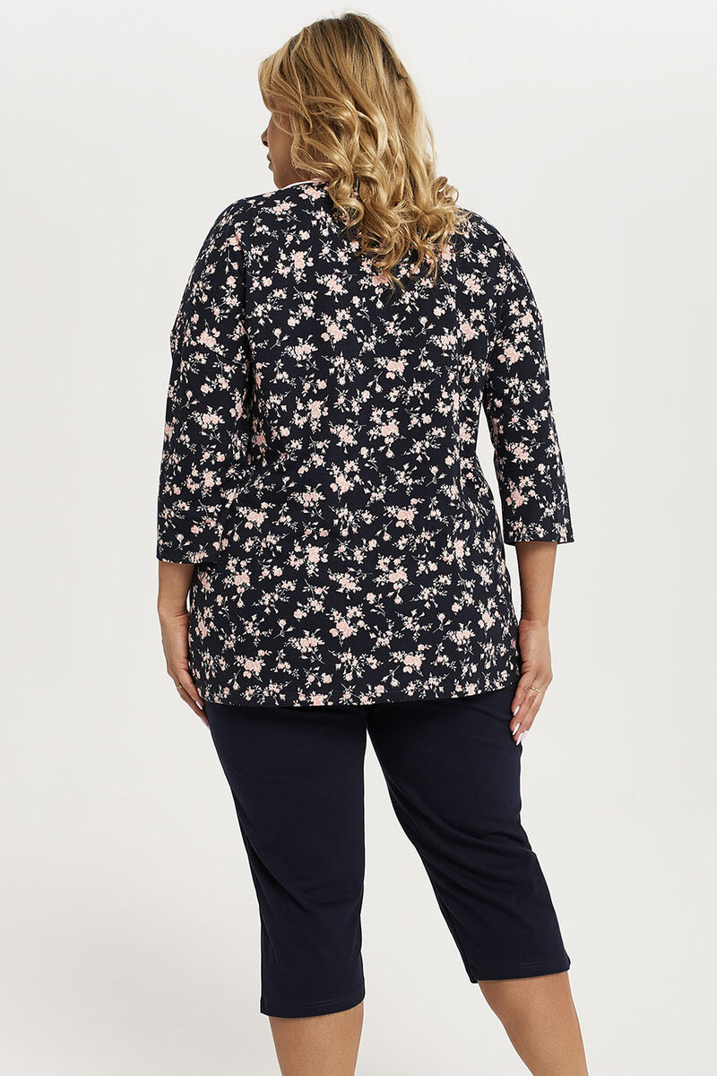 Dámské černé vzorované pyžamo plus size Italian Fashion, L i510_42483472564