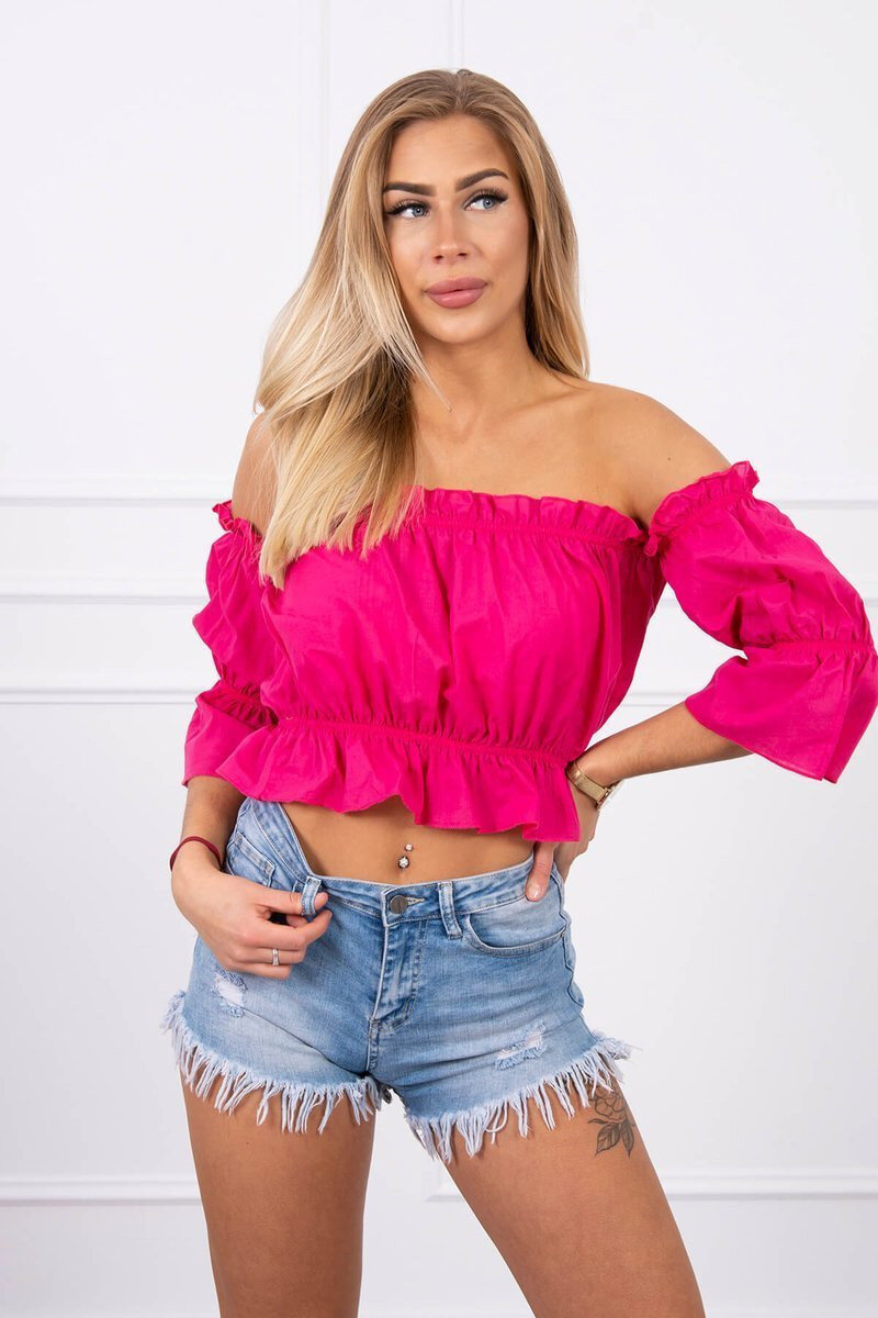 Tmavě růžový dámský crop top Kesi, UNI i646_1370998