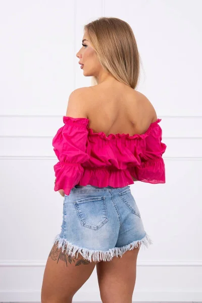 Tmavě růžový dámský crop top Kesi