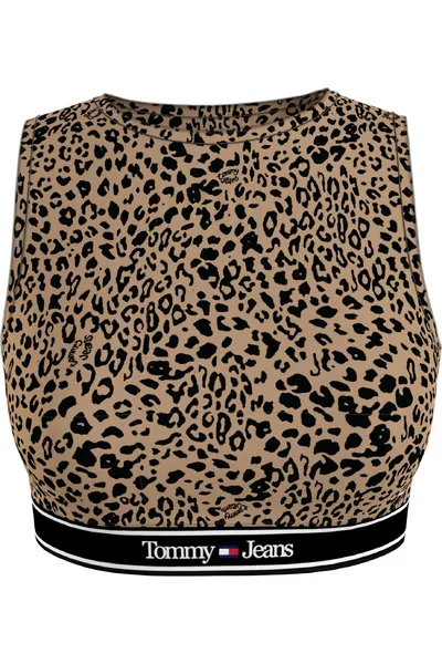 Sportovní dámská bavlněná podprsenka Tommy Hilfiger leopardí vzor