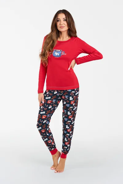 Dámské dvoudílné pyžamo Italian Fashion modro-červené