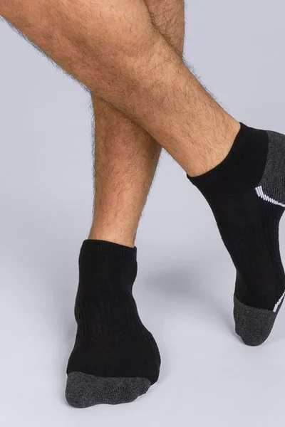 Černé kotníčkové pánské ponožky na sport DIM SPORT 3ks