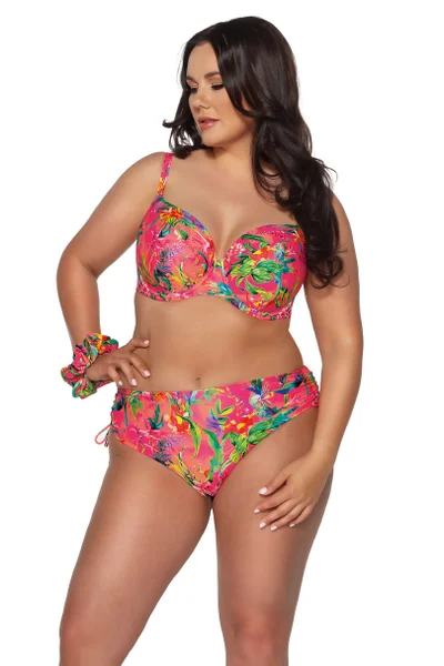 Růžová vzorovaná dámská bikiny podprsenka AVA Swimwear