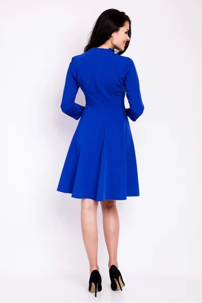 Královsky modré dámské mini šaty s áčkovou sukní Infinite You