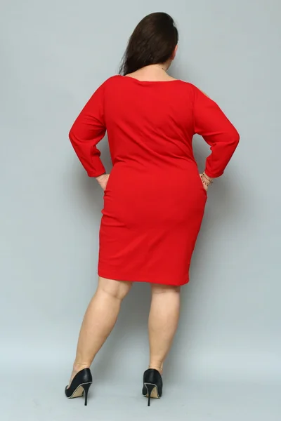 Červené dámské plus size společenské šaty Karko