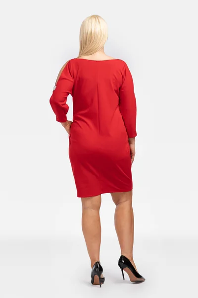 Červené dámské plus size společenské šaty Karko