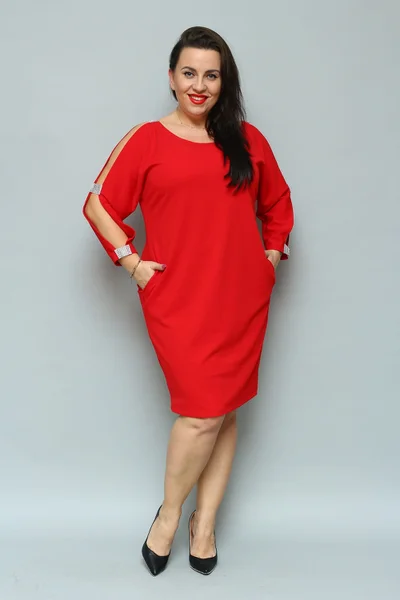 Červené dámské plus size společenské šaty Karko