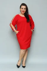 Červené dámské plus size společenské šaty Karko