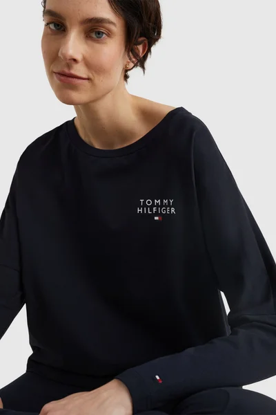 Dámské černé tričko z organické bavlny Tommy Hilfiger