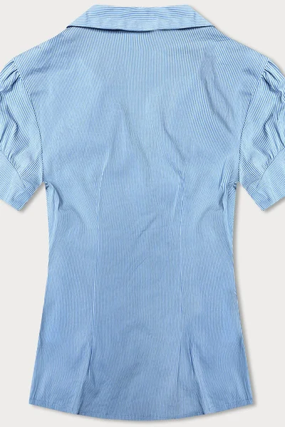 Bílo-modrá pruhovaná propínací košile s krátkým rukávem Forget me not FASHION