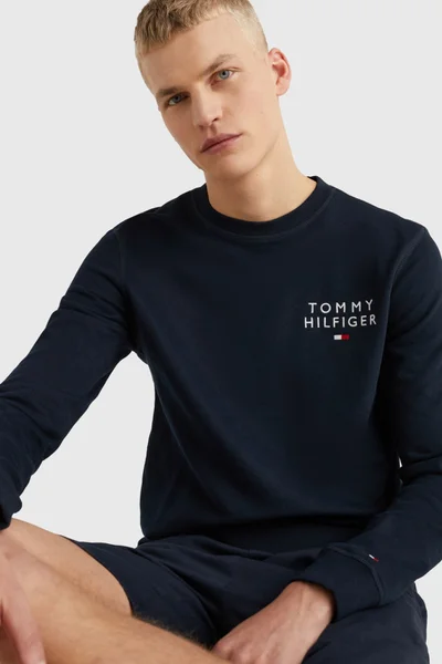 Černá pánská mikina bez kapuce Tommy Hilfiger