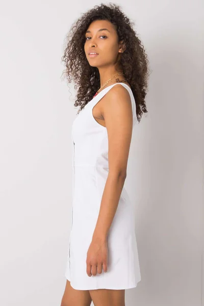 Bílé šaty s knoflíky FPrice