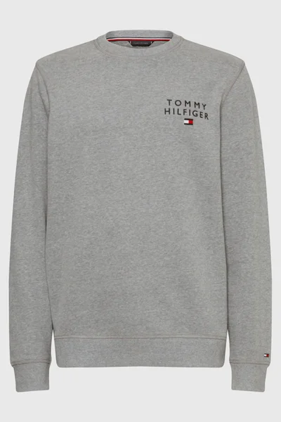 Světle šedá dámská pánská mikina s logem Tommy Hilfiger