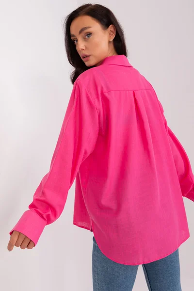 Tmavě růžová dámská volná košile FPrice