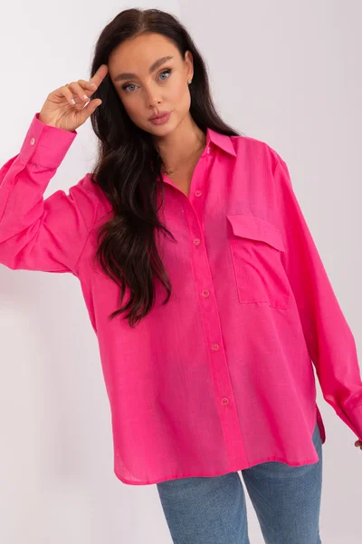 Tmavě růžová dámská volná košile FPrice