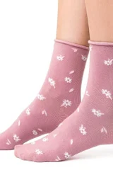 Růžové bavlněné dámské ponožky se vzorem Steven