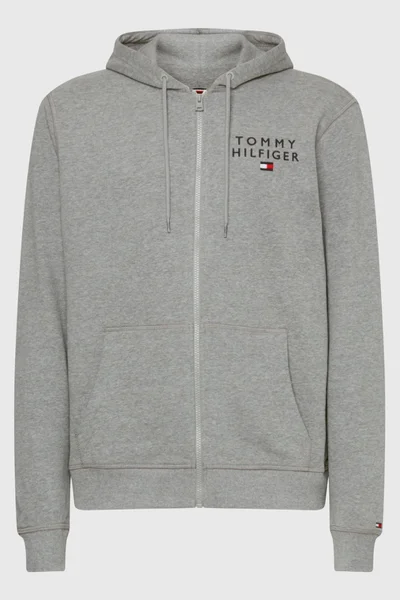 Světle šedá pánská mikina na zip Tommy Hilfiger