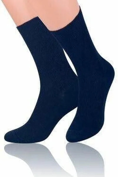 Tmavě modré kvalitní pohodlné unisex ponožky Steven