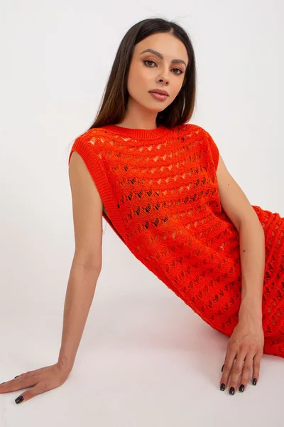 Korálové dámské síťované maxi šaty FPrice