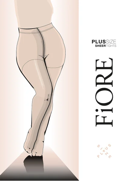 Hladké pružné dámské silonky 20 DEN plus size Fiore