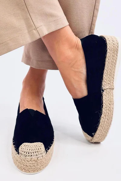 Letní semišové espadrilky Inello s plátěnou podrážkou