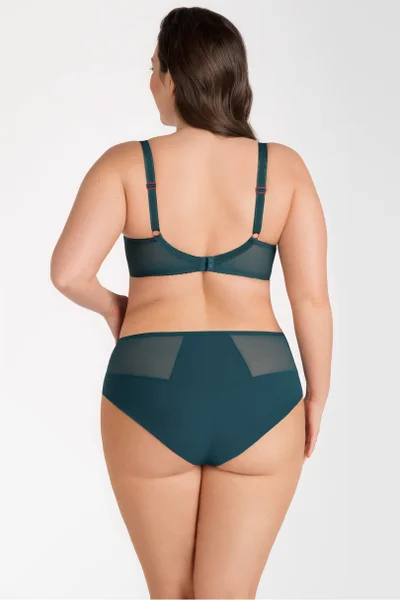 Zelené dámské kalhotky s výšivkou Gorsenia plus size