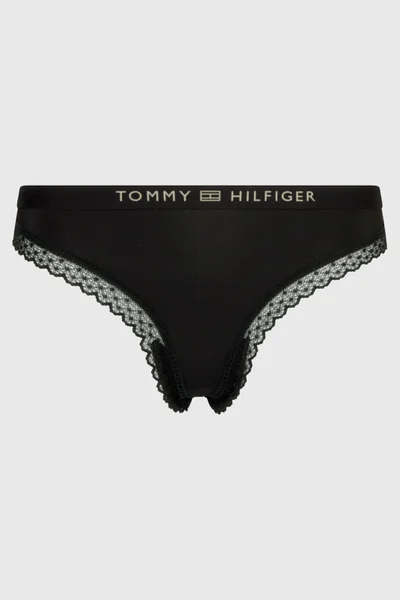 Černá dámská tanga lemované krajkou Tommy Hilfiger