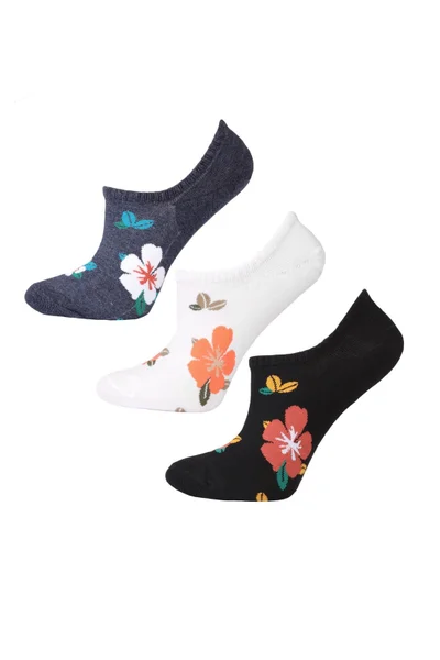 Nízké dámské ponožky s květy Moraj