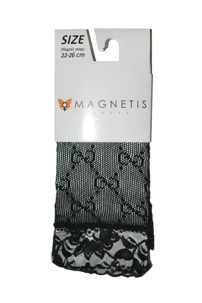 Silonkové vzorované černé ponožky Magnetis