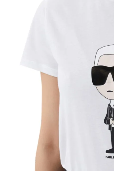 Karl Lagerfeld Dámské Tričko Ikonik Grafika