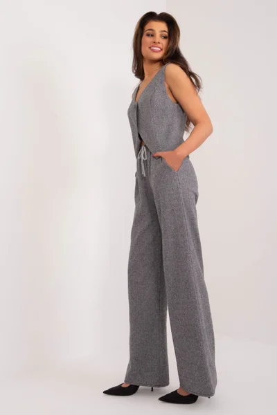 Elegantní široké šedé kalhoty Lakerta