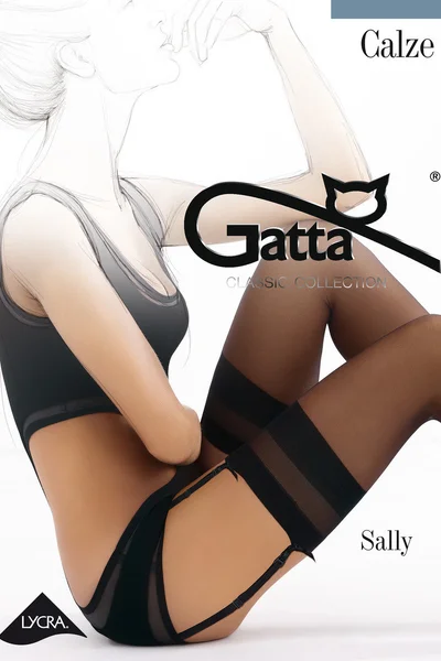 Polomatné dámské punčochy k podvazkovému pásu SALLY - W976  Gatta