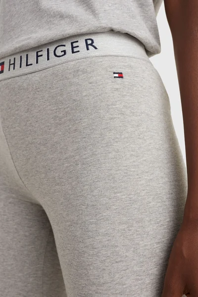 Světle šedé dámské bavlněné legíny s logem Tommy Hilfiger