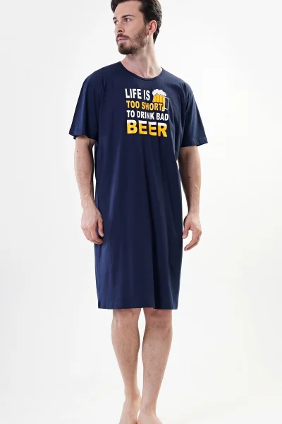 Pánská noční košilka s krátkým rukávem Life is beer Cool Comics