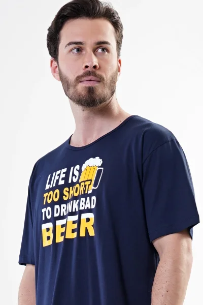Pánská noční košilka s krátkým rukávem Life is beer Cool Comics